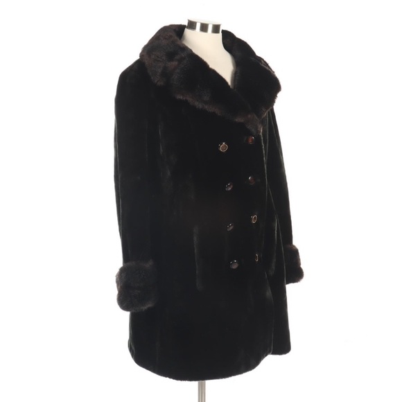 Borgazia Faux Fur Doble Breasted Jacket, Vintage - Picture 2 of 8